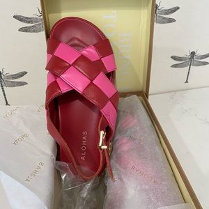 Alohas sandals, size 38 Eur, 7.5 US, red and pink, NWT